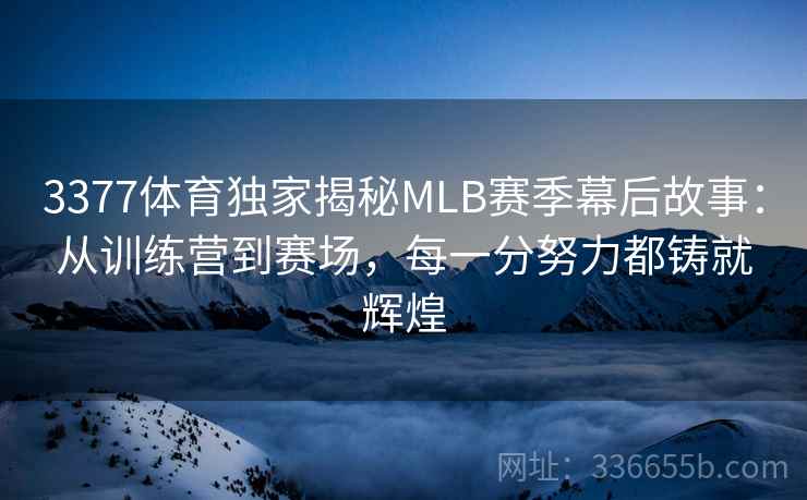 3377体育独家揭秘MLB赛季幕后故事：从训练营到赛场，每一分努力都铸就辉煌